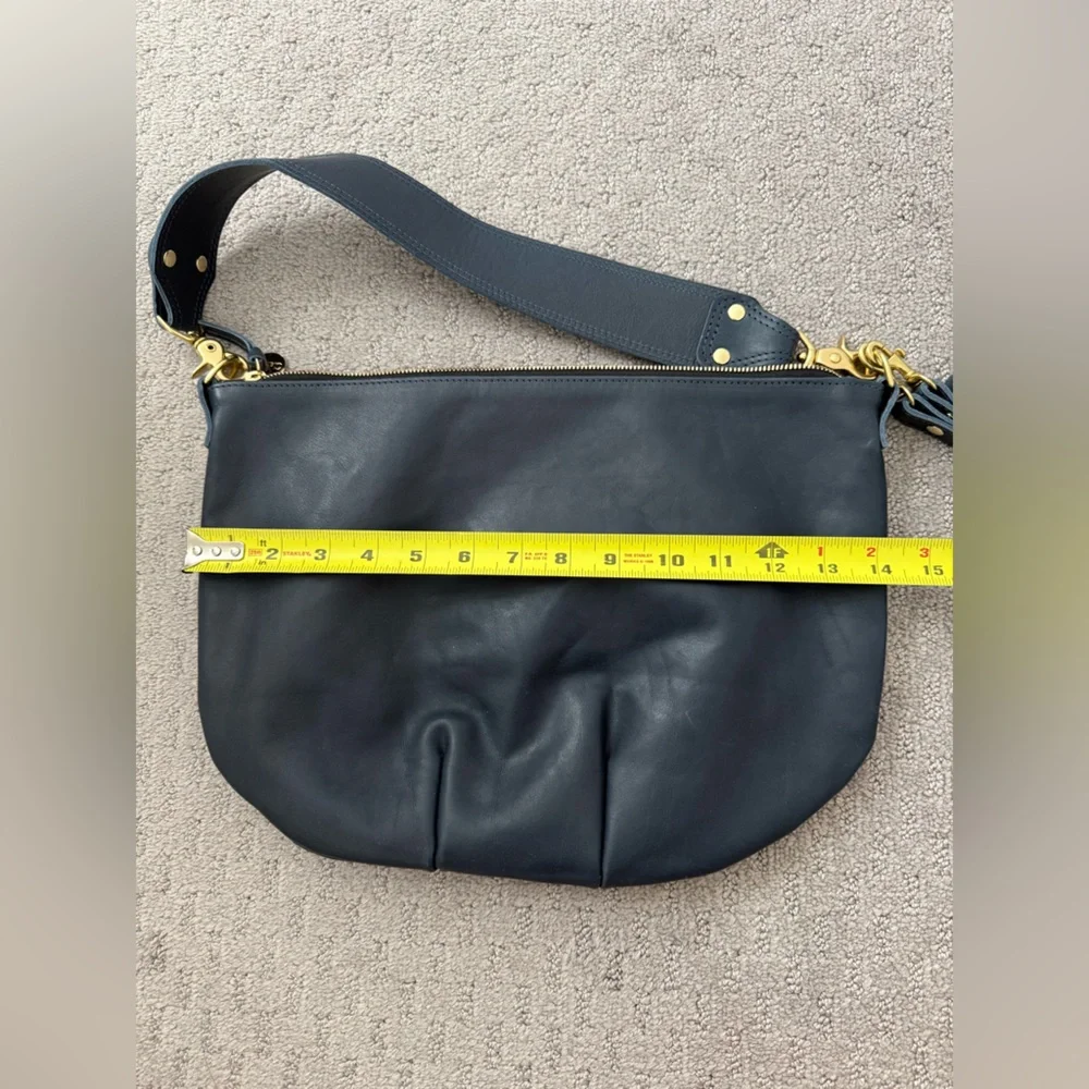 Clare V Moyen Messenger in Blue Leather - Picture 4 of 6